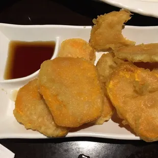 Fried sweet potatoes appetizer.