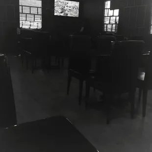 Dark dining room