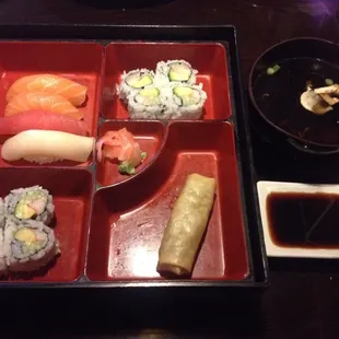 Sushi Bento Box with Onion Soup