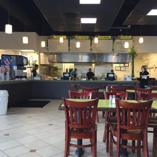 the inside of a restaurant