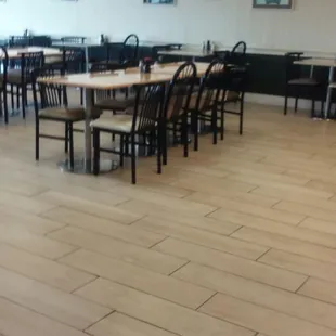 The interior is very quite. Then again they just opened.