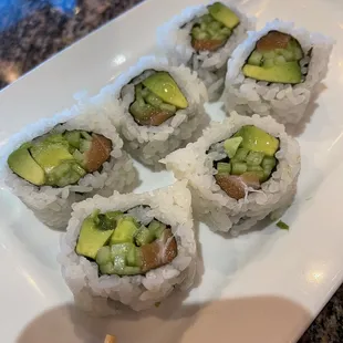 Looking for the fish in my roll!  Picture speaks for itself!  Order some fresh fish on the side to add in!