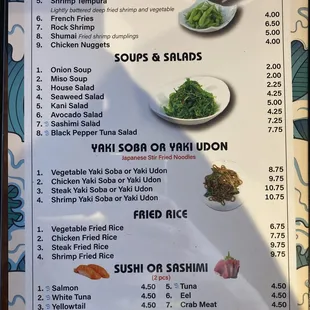 the menu