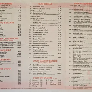 Updated Menu