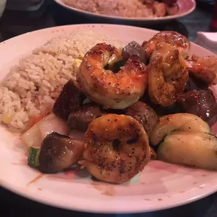 Wife's steak and shrimp hibachi. They cook to rare or medium, and it's always right.