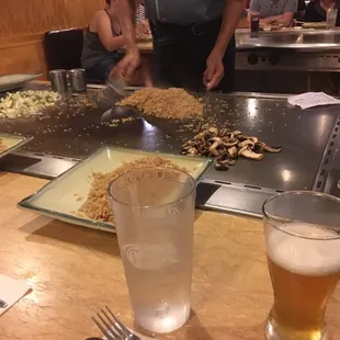 a man preparing food