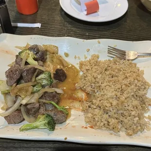 Steak was a cheap not very tasteful quality