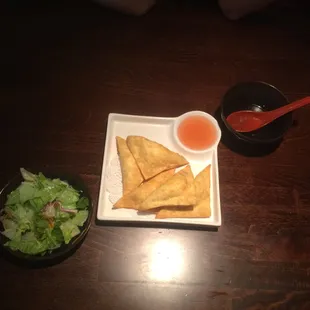 First time eating here at Yamoto Steak house in Paoli. My appetizer salad, Crab lagoon &amp; onion Soup. YUMMY