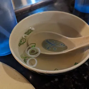 Mushroom soup, but no mushrooms.