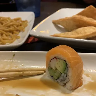 Rainbow roll, Rangoon's, and noodles