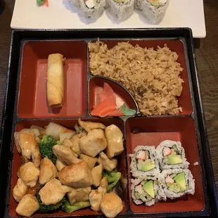 Chicken Teriyaki bento box and a Philly roll