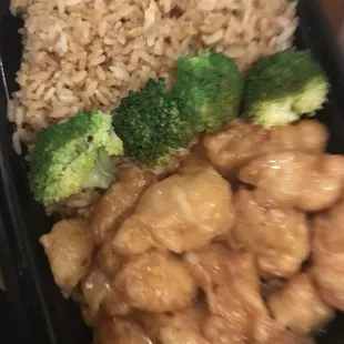Plum Glaze Chicken with fried rice