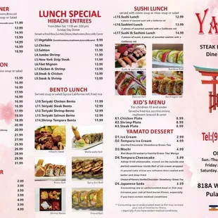 ramen and noodles, menu