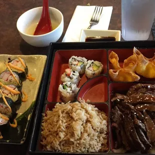 Sushi was pretty small rice was not all that Great but setting was nice and hope to order something better next time.