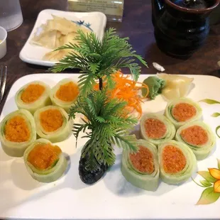 Spicy Tuna Roll wrapped in Cucumber