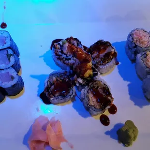 a plate of sushi