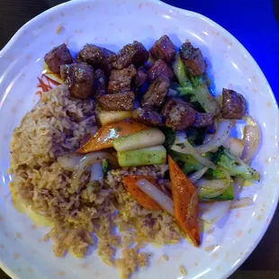 #5 lunch hibachi entree NY Strip $8.99. Amazingly tender steak.