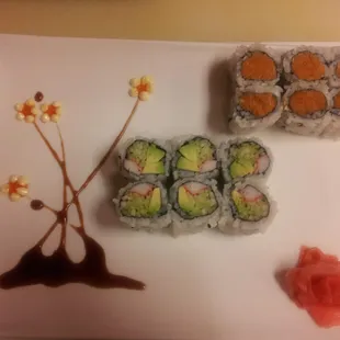 Cali Roll and Spicy tuna Roll