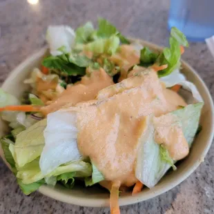 ginger dressing on salad