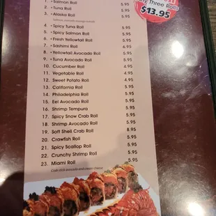 sushi and sashimi, interior