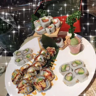 a plate of sushi