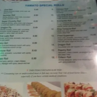 menu, sushi and sashimi