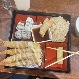 Shrimp tempura Bento dinner