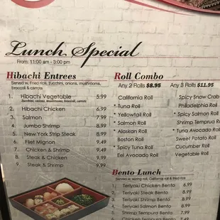 Our menu