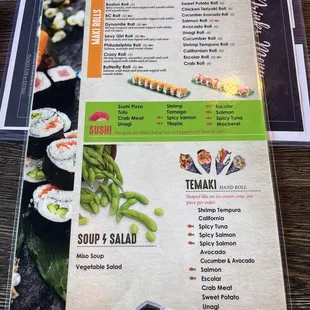Main lunch menu