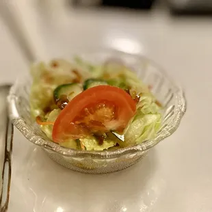 Salad with Japanese dressing.