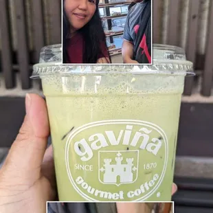 Pretty light green Matcha Latte...and delicious curry bao.