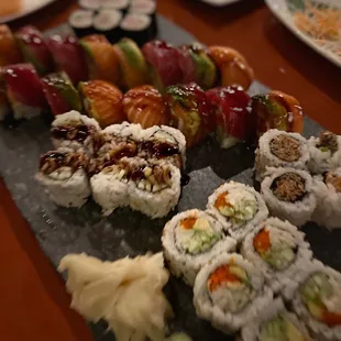 various types of sushi