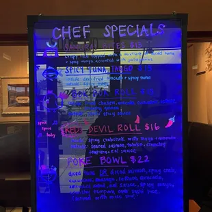Specials prices, samurai bites were delicious