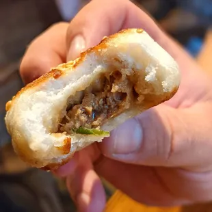 Inside of pan fried buns | IG: asianadventuretime