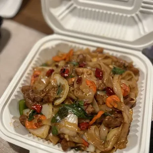 Pad kee mao with chicken