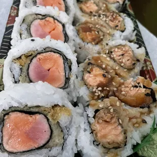 Teriyaki Salmon Roll and Tekka Tuna Roll