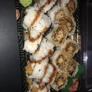 Shrimp Tempura and Chicken Teriyaki Roll