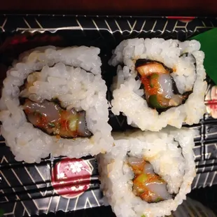 Dynamite roll... light on dynamite, heavy on rice.