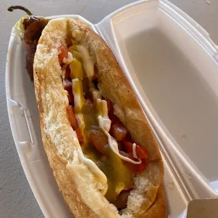 Yami hot dog with everything