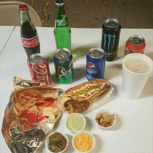 a variety of food items