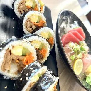 sushi and sashimi, food, sashimi, sushi