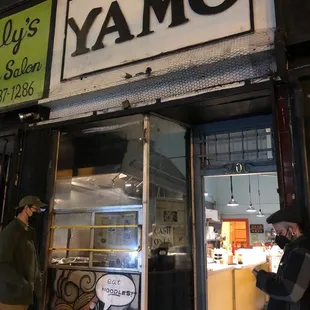 Outside the restaurant