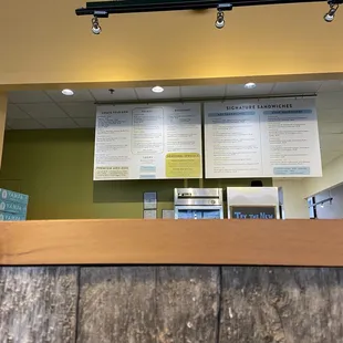 menus on the wall