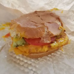 Breakfast sando. Avo &amp; tomato.