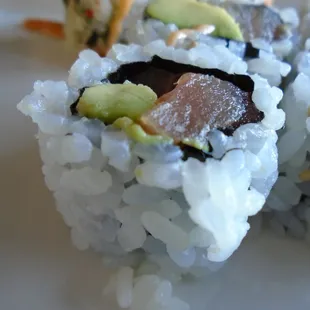 Tuna avocado roll.