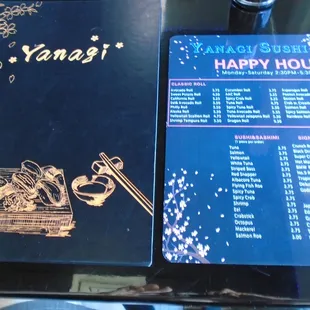 Front of the menus.