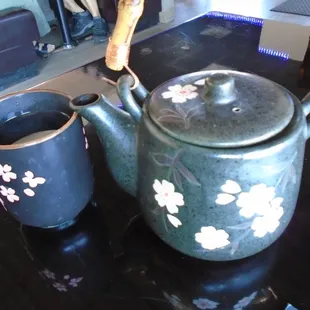 Starting things off with some hot green tea...