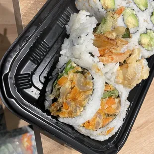 Avocado Roll w cucumber &amp; Vegetable Tempura Roll