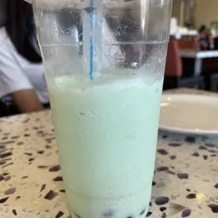 Honeydew smoothie boba