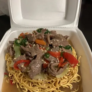 My favorite, crispy egg noodles.